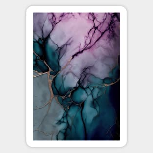 Violet Night - Abstract Alcohol Ink Resin Art Sticker